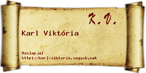 Karl Viktória névjegykártya