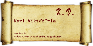 Karl Viktória névjegykártya